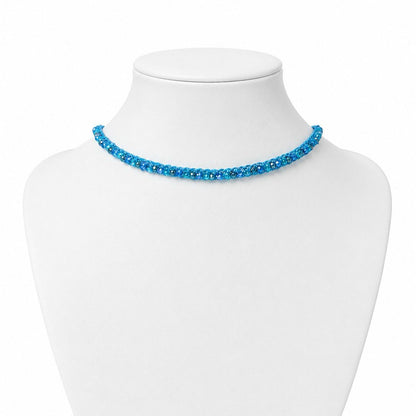 Colar de Crochê Choker Mix Blue