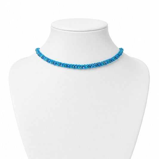 Colar de Crochê Choker Mix Blue