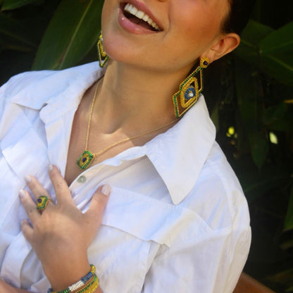 Brinco de Crochê Geometric Edição Copa