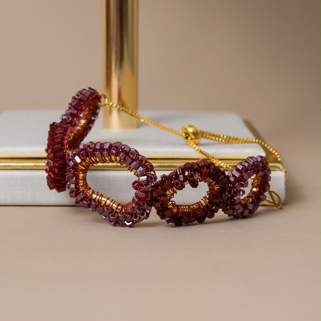 Pulseira Halo Infinite Love - Burgundy
