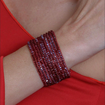 Bracelete de Crochê Signature Infinite Love - Burgundy