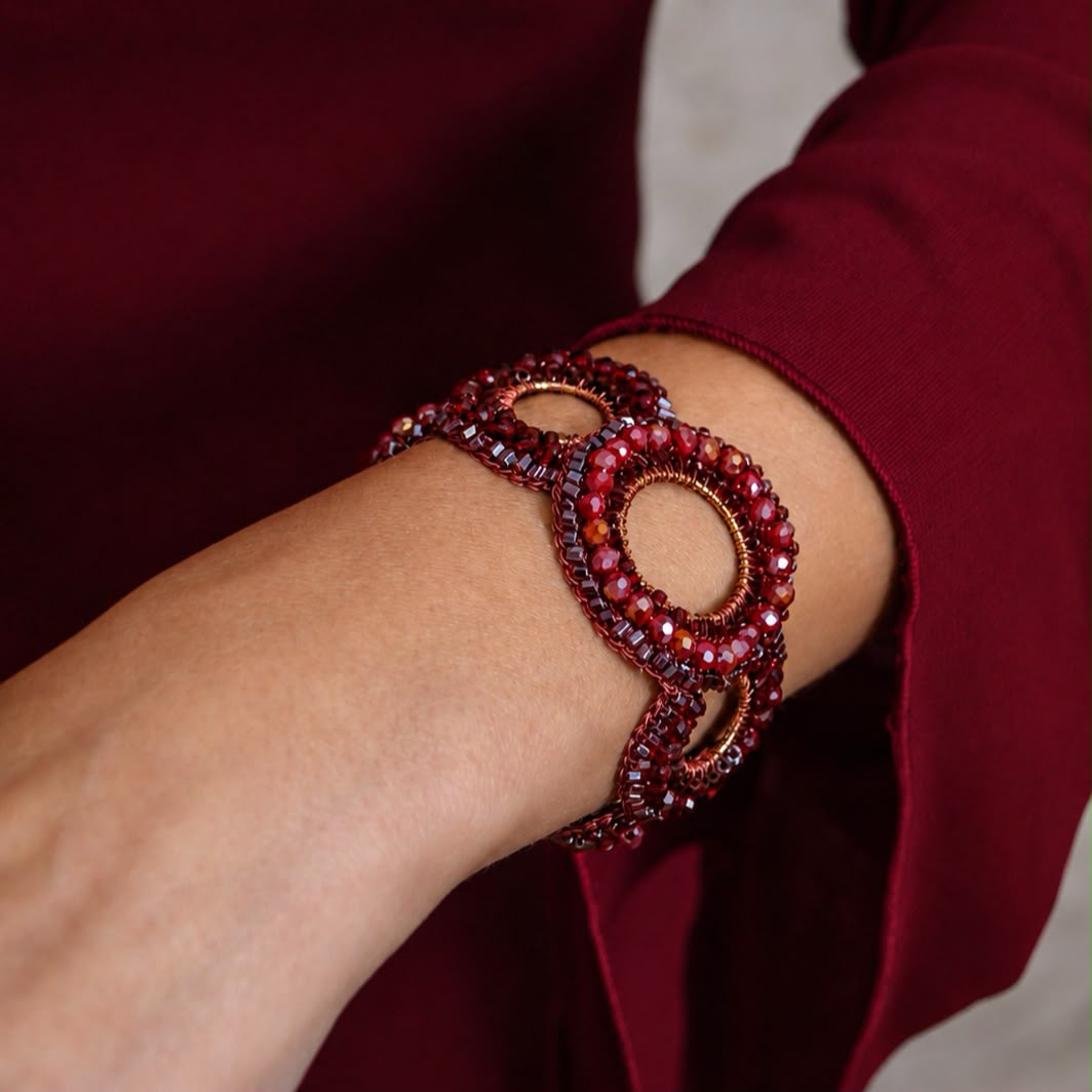 Bracelete de Crochê Gush Infinite Love – Burgundy