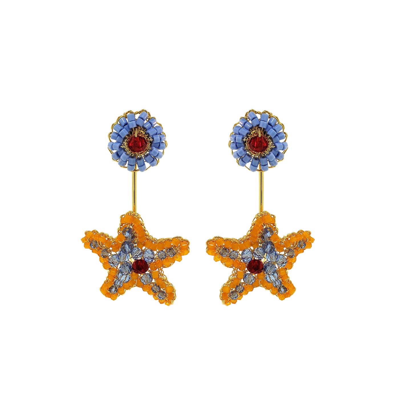Brinco de Crochê Sea Star Dangle Sunrise Mix
