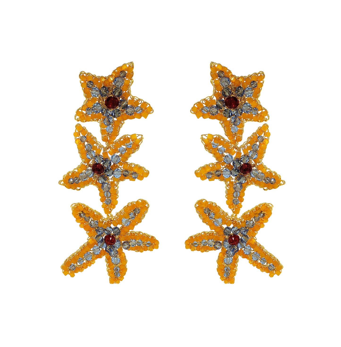 Brinco de Crochê Sea Star Cascata Sunrise Mix