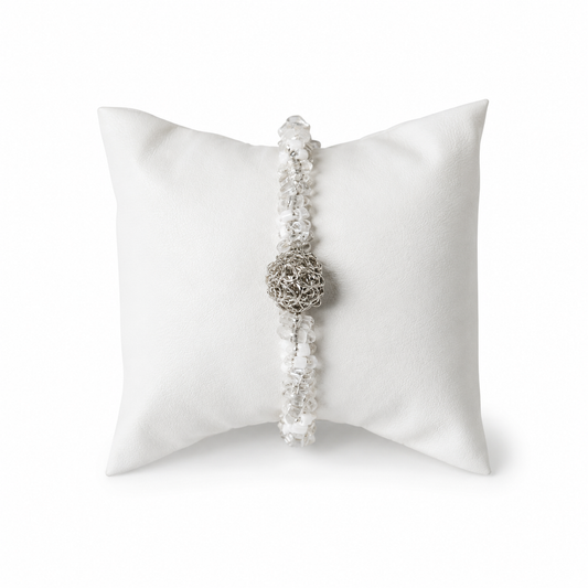 Bracelete de Crochê Ball Hoop Mix White