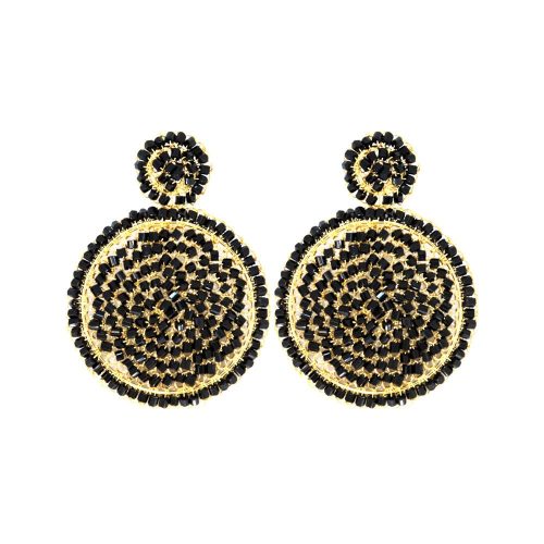 Brinco de Crochê Mandala Média Preto