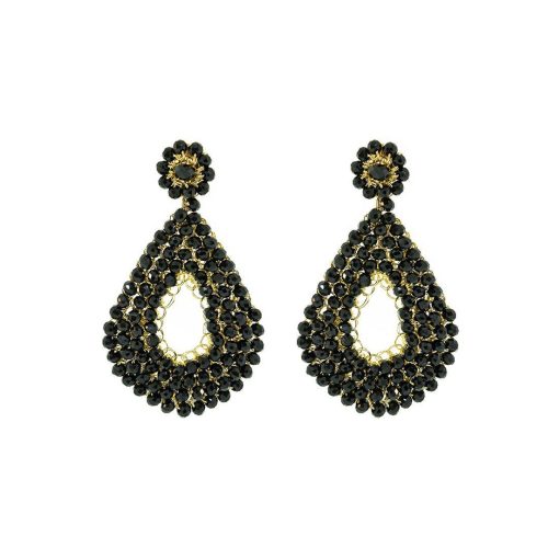 Brinco de Crochê Gota Preto