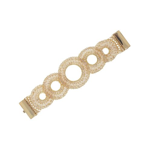 Bracelete de Crochê Trio Argolas Cristal