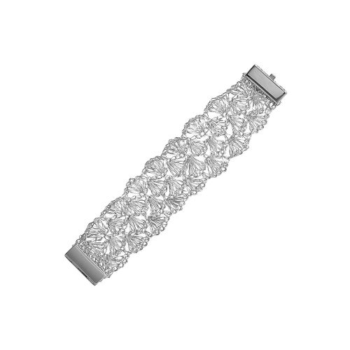 Bracelete de Crochê Escamas Fino Palladium