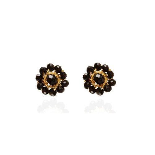 Brinco de Crochê Mini Flor Classics Preto