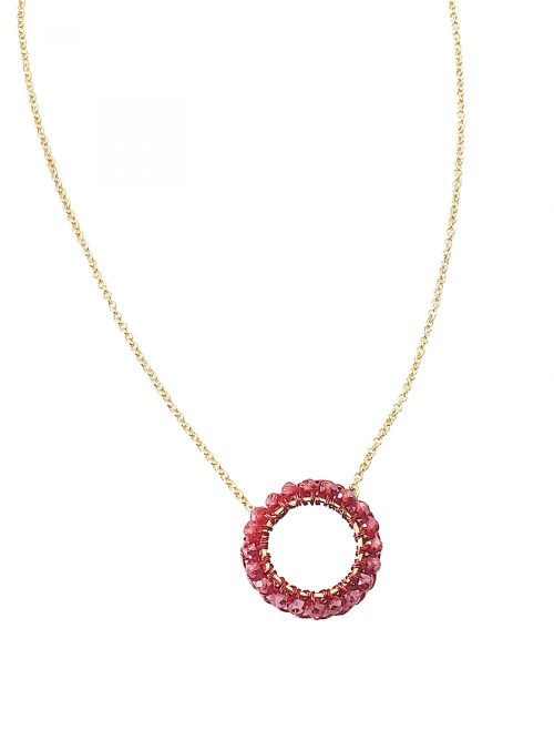 Colar de Crochê Esfera Vermelho