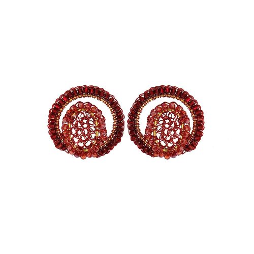 Brinco de Crochê Sobreposto Vermelho