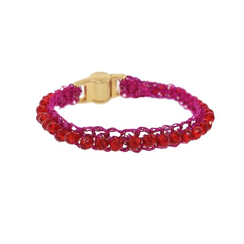 Bracelete de Crochê Narrow Neon Vibe Pink