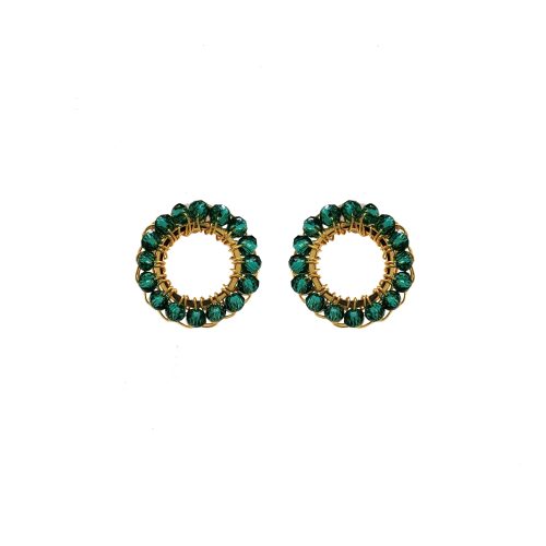 Brinco de Crochê Mini Esfera Verde