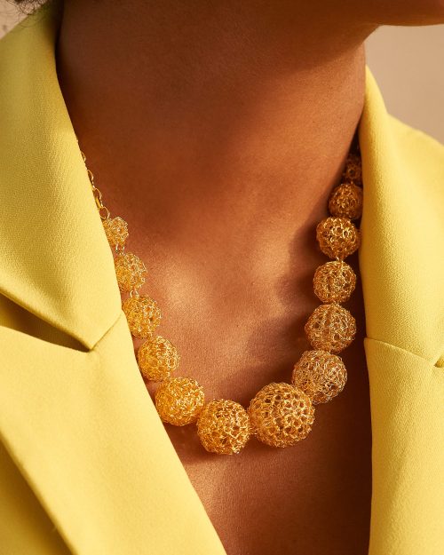 Colar de Crochê Dourado Delux