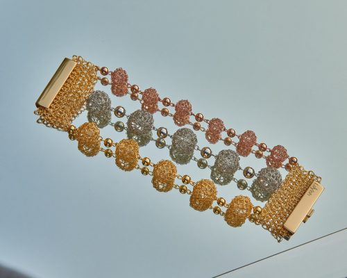Bracelete de Crochê Trio Gold Details