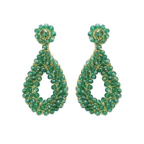 Brinco de Crochê Gota Pequena Verde