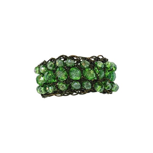 Anel de Crochê Cristal Verde
