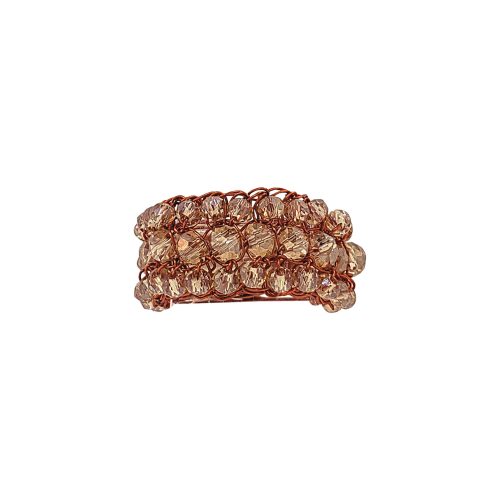 Anel de Crochê Cristal Laranja
