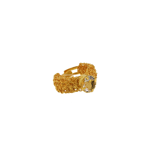 Anel Prisma Solitario Cristal